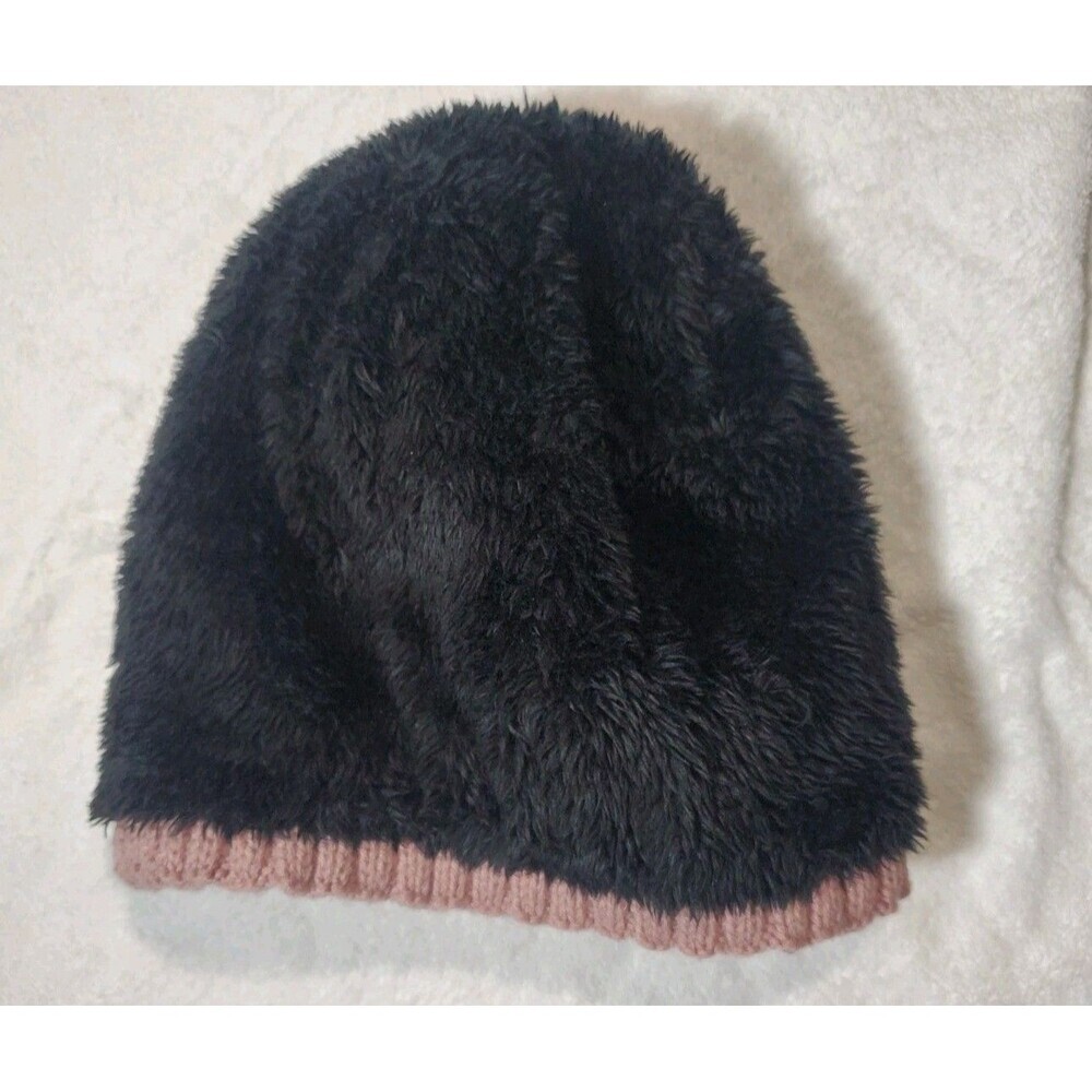 Canada Weather Gear Pink Knit Beanie Faux Fur Lined - Picture 3 of 6